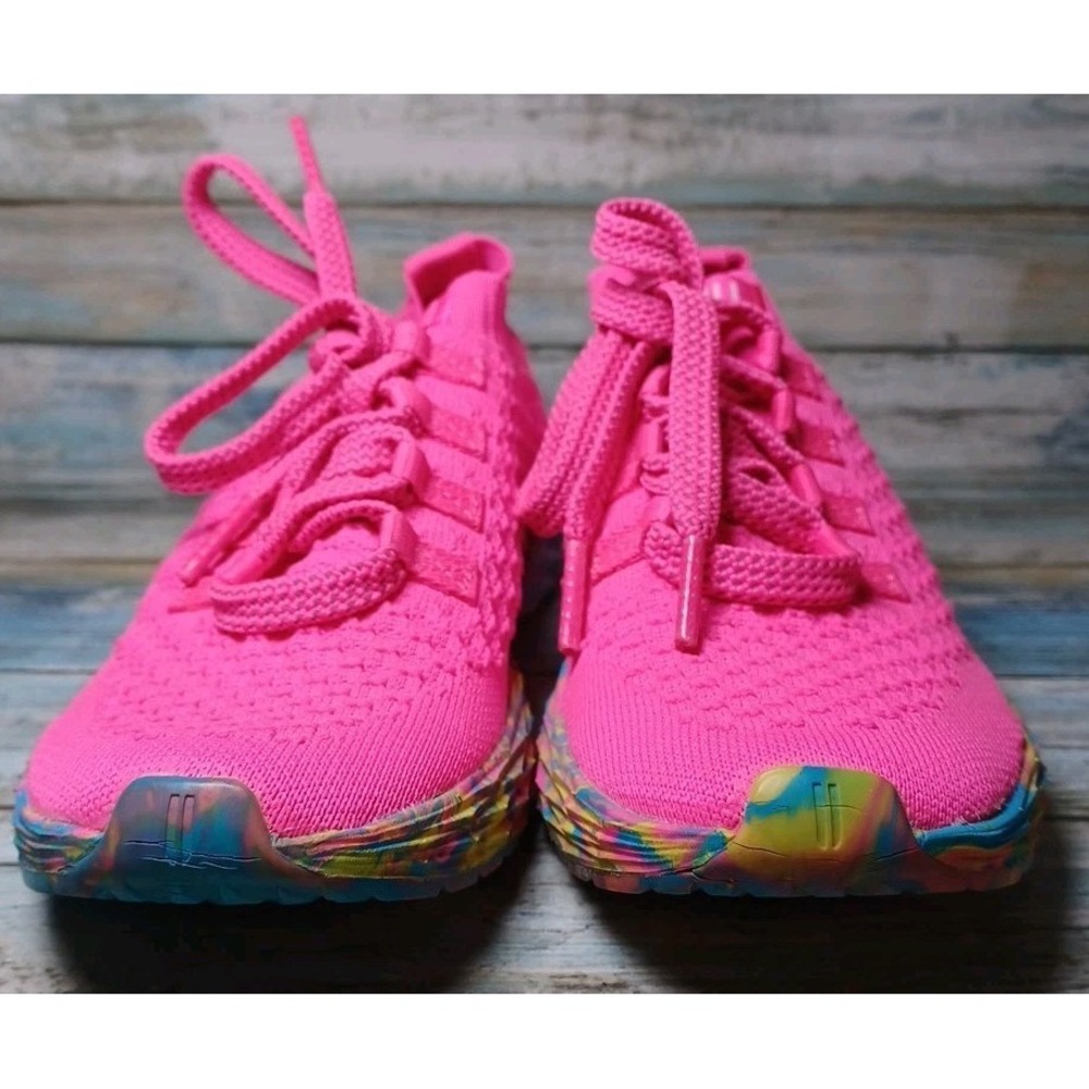 No Bull Allday Knit Neon Pink Swirl Aspire Sneakers Gym Workout W-6.5 M-5 - Picture 7 of 12